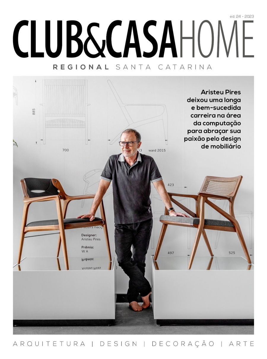 Imagem de capa da matéria do nosso parceiro - Lançamento da revista Club&Casa Home Santa Catarina – Aristeu Pires é o astro da capa