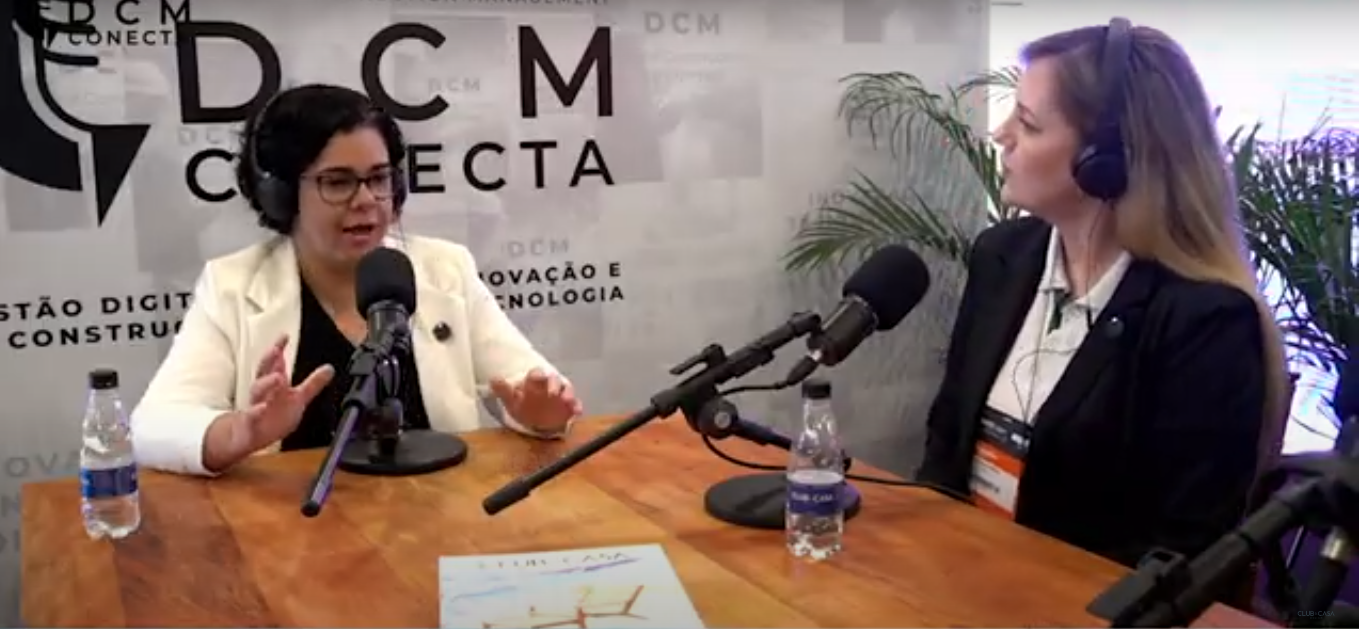 Imagem da matéria Podcast #01 ‘DCM Conecta’ na E-squadria Show: Construção Digitalizada com Jeorgiana Lievore da AutoQI