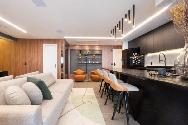 Imagem do post Conteúdo e Visibilidade: Ana Pradella assina reforma em apartamento paulistano novo, em estilo industrial e atmosfera masculina