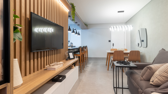 Imagem do post #Conteúdo e Visibilidade: projeto da arquiteta Mariana Yamauti renova apartamento antigo e cria cenários para nova fase em Santos