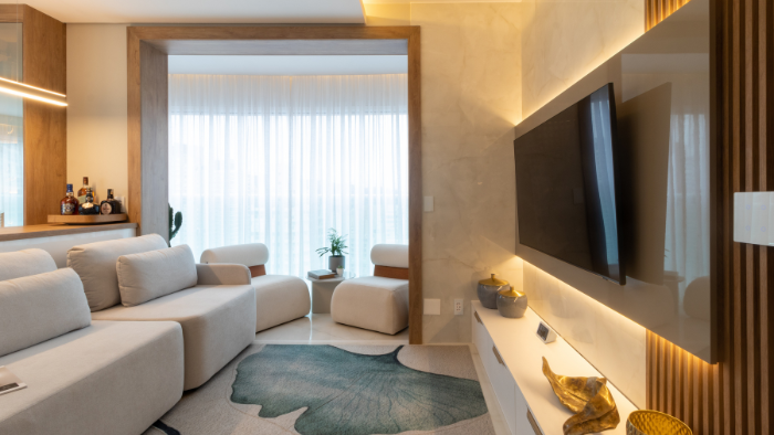 Imagem da matéria #Conteúdo e Visibilidade: projeto de reforma do Apartamento N | E equilibra estética e técnica para criar espaço de recepção e descanso